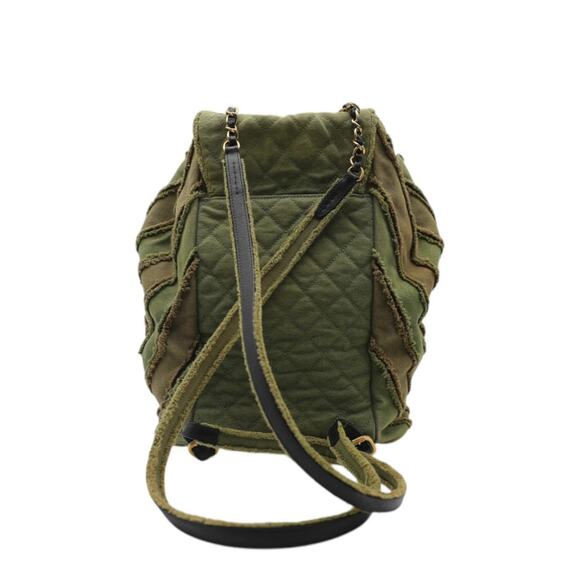 CHANEL Coco Cuba Patchwork Chevron Backpack In Green - Picture 2 of 5